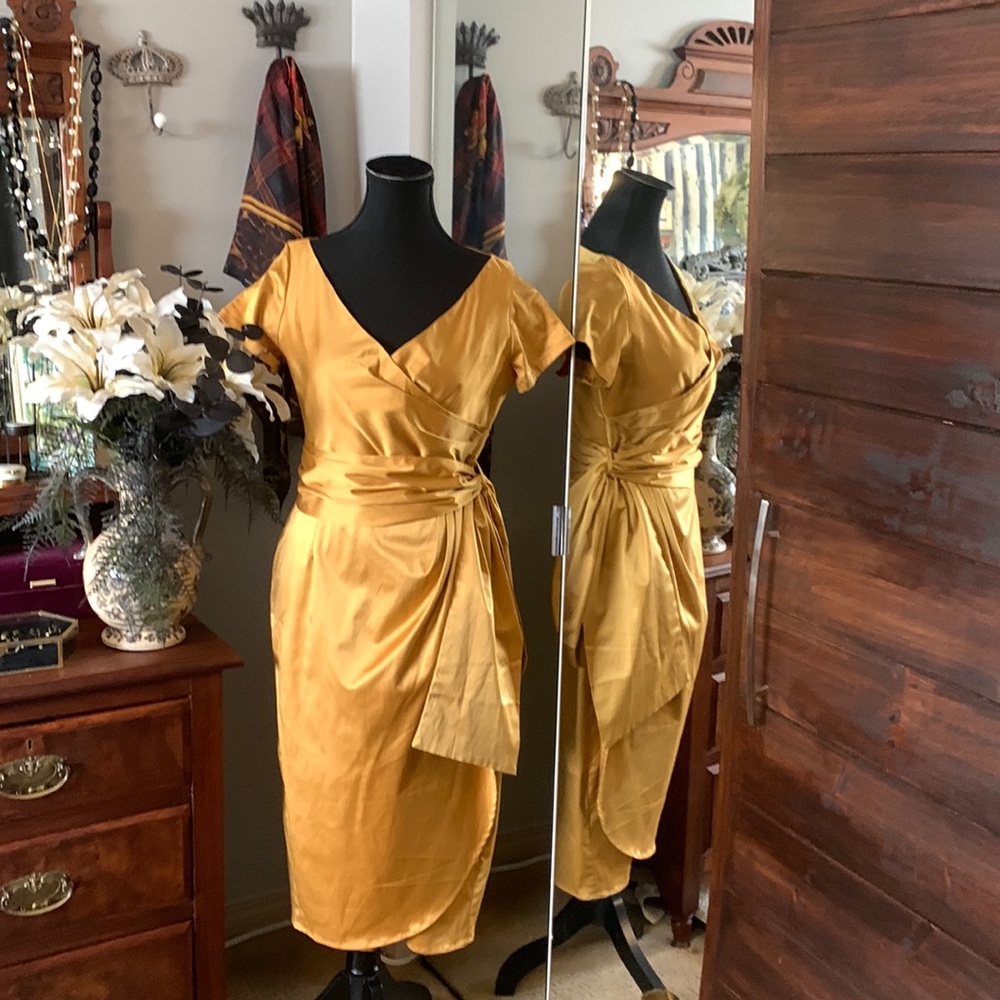 Ava Faux Wrap Wiggle Dress